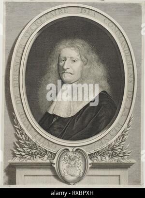 Guillaume de Brisacier. Antoine Masson (Französisch, 1636-1700); nach Nicolas Mignard (Französisch, 1606-1668). Datum: 1664. Abmessungen: 349 x 265 mm (Bild); 358 x 275 mm (Blatt). Gravur auf Papier. Herkunft: Frankreich. Museum: Das Chicago Art Institute. Stockfoto