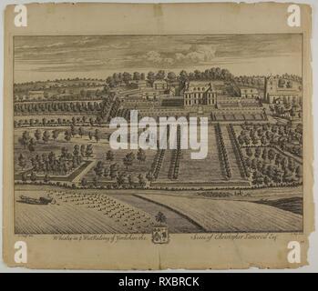 Whixley, Platte 78 aus Britannia Illustrata. Jan Kip (Niederländisch, C. 1653-1722); nach Leonard Knyff (Niederländisch, 1650-1721); veröffentlicht von David Mortier (Französisch, 1673-1728). Datum: 1707. Abmessungen: 330 x 480 mm (Bild); 358 x 494 mm (Platte); 445 x 517 mm (Blatt). Ätzen und Gravieren in Schwarz auf Creme Bütten. Herkunft: Niederlande. Museum: Das Chicago Art Institute. Autor: Johannes Kip. Stockfoto