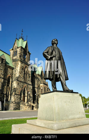 Sir Wilfred Laurier Denkmal, das Parlament den Gebäuden, Ottawa, Ontario, Kanada Stockfoto