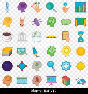 Idee-Icons set, cartoon-Stil Stock Vektor
