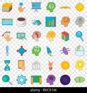 Präsentation-Icons set, cartoon-Stil Stock Vektor