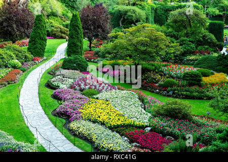 Sommer in der versunkenen Garten, Butchart Gardens, Central Saanich, (Victoria), BC, Kanada Stockfoto