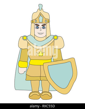 Lustige cartoon Ritter auf weißem Hintergrund Stockfoto