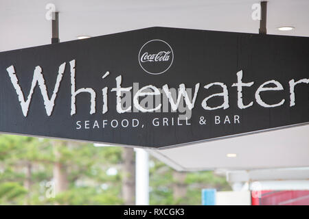 Wildwasser Seafood Grill Restaurant in Manly Beach, Sydney, Australien Stockfoto