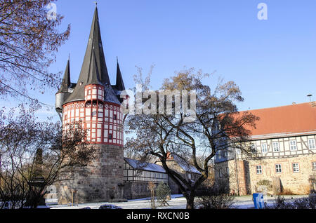 Malerisches Neustadt Hessen Fachwerk Junker Hansen Turm Deutschland Deutschland Stockfoto