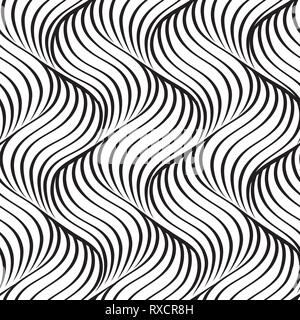 Wellenlinie nahtlose Muster. Geometrische Struktur drucken Textur. Abstrakte kacheln Hintergrund. Wave tiling Linie dekorative Tapeten. Stock Vektor