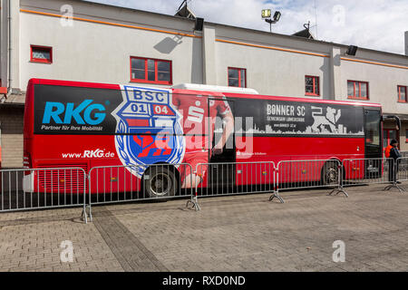 Sport, Fußball, Regionalliga West, 2018/2019, Rot Weiss Oberhausen Bonner SC 01/02 4-0, Stadion Niederrhein in Oberhausen, Team-Bus von Bonn vs. Stockfoto