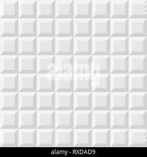 Zusammenfassung Hintergrund der Quadrate. Weiße und graue geometrische Struktur. Nahtlose quadratischen Muster. Strukturierte Hintergrund. Vector Illustration. Stock Vektor