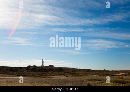 Schönen Sandstrand in Paphos. Landschaft auf Zypern Insel genommen. Stockfoto