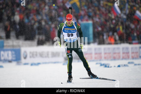 Östersund, Schweden, 09. März, 2019. Östersund: Biathlon: Wm, Sprint 10 km, Männer. Arnd Peiffer Deutschland in Aktion. Foto: Sven Hoppe/dpa Quelle: dpa Picture alliance/Alamy leben Nachrichten Stockfoto