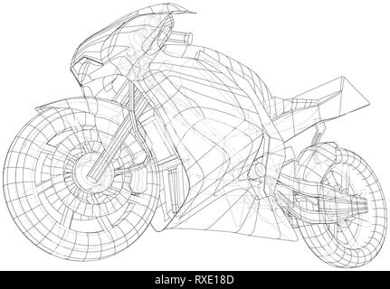 Blueprint sport Bike. EPS 10-Format. Vektor erstellt von 3d Stock Vektor