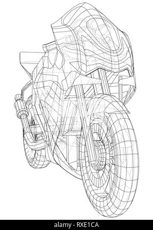 Blueprint sport Bike. EPS 10-Format. Vektor erstellt von 3d Stock Vektor