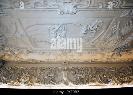 Deutschland, Bayern, Franken, Nürnberg, Stadtmuseum Fembohaus, Stuckdecke Stockfoto