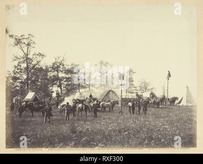 Us-Militär Telegraph Bau Corps. Timothy O'Sullivan; Amerikanische, geboren in Irland, 1840-1882. Datum: 1864. Abmessungen: 17,3 x 22,3 cm (Bild/Papier); 31.1 x 44 cm (album Seite). Eiweiß drucken, PL. 62 Aus dem Album 'Gardner's Fotografische Skizze Buch des Krieges, Band II" (1866). Herkunft: USA. Museum: Das Chicago Art Institute. Stockfoto