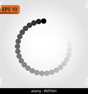 Runde download Zeichen auf schwarzem Hintergrund isoliert. Last Symbol. Laden von Daten. Vector lieferbar Abbildung: Ep 10. Stock Vektor