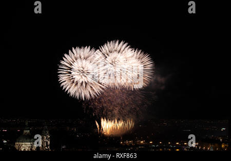 Die Prager neue Jahr Feuerwerk Stockfoto