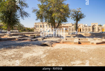 Buchara, Usbekistan - Oktober 19, 2016: Archäologische Ausgrabungen im Zentrum der Stadt Buchara Stockfoto