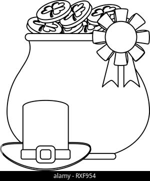 Saint Patricks Cartoons in Schwarz und Weiß Stock Vektor