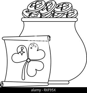 Saint Patricks Cartoons in Schwarz und Weiß Stock Vektor