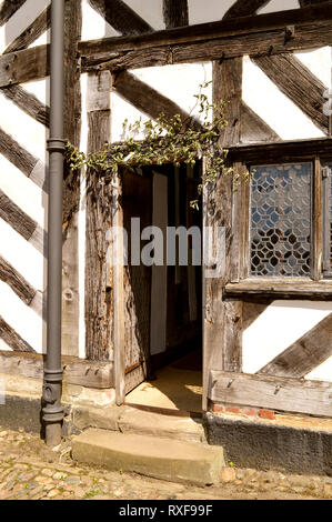 Details von Little Moreton Hall Fachwerkhaus Manor House Stockfoto