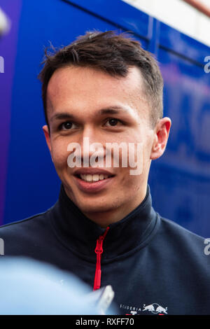 Barcelona, Spanien. 26 Februar, 2019 - Alexander Albon von Thailand mit 23 Scuderia Toro Rosso STR 14 Honda portrait Tag 5 der F1 Winter Prüfung. Stockfoto