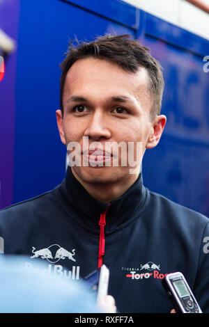 Barcelona, Spanien. 26 Februar, 2019 - Alexander Albon von Thailand mit 23 Scuderia Toro Rosso STR 14 Honda portrait Tag 5 der F1 Winter Prüfung. Stockfoto