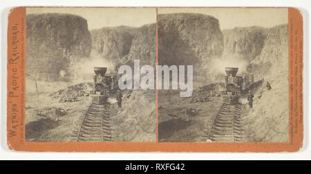 Untitled (Central Pacific Railroad). Alfred A. Hart; American, 1816-1908. Datum: 1864-1869. Abmessungen: 8 x 7,6 cm (jedes Bild); 8,7 x 17,6 cm (Karte). Eiweiß drucken, stereo, aus der Serie "Watkins' Pacific Railroad". Herkunft: USA. Museum: Das Chicago Art Institute. Stockfoto