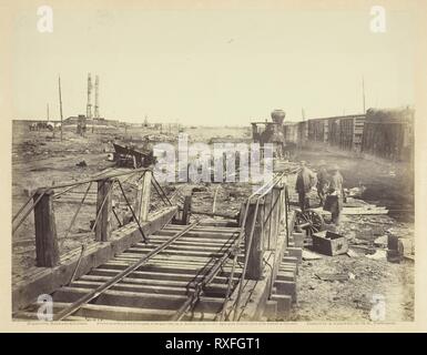 Ruinen in Manassas Junction. Barnard und Gibson; Amerikanische, Aktiv 19. Datum: 1862. Abmessungen: 17,8 x 23 cm (Bild/Papier); 31,2 x 44 cm (album Seite). Eiweiß drucken, PL. 9 Aus dem Album 'Gardner's Fotografische Skizze Buch des Krieges, Vol.1" (1866). Herkunft: USA. Museum: Das Chicago Art Institute. Stockfoto