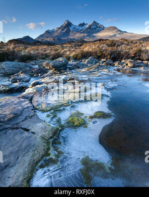 Von Allt Sgurr nan Gillean Dearg Mor in der Nähe von Sligachan, Isle of Skye, Schottland Stockfoto