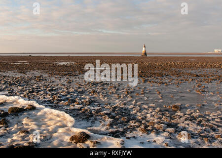 Plover Narbe Leuchtturm an der Küste von Lancashire Stockfoto