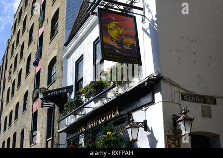 Mayflower Pub, Rotherhithe, London, Vereinigtes Königreich Stockfoto