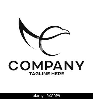 Adler Buchstabe e Logo Stockfoto