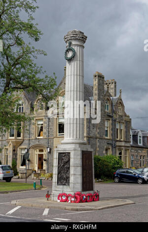 Kriegerdenkmal in Grantown-on-Spey, Hochland, Schottland, Großbritannien Stockfoto