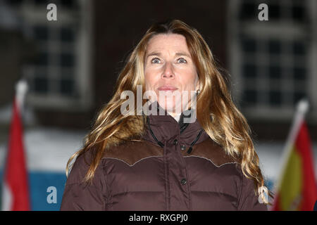 Östersund, Schweden. 9 Mär, 2019. IBU Biathlon Weltmeisterschaften, Tag 3, Sprint Männer; Magdalena Forsberg an der Siegerehrung Quelle: Aktion plus Sport/Alamy leben Nachrichten Stockfoto