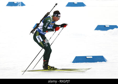 Östersund, Schweden. 9 Mär, 2019. IBU Biathlon Weltmeisterschaften, Tag 3, Sprint Männer; Philipp Nawrath (GER) in Aktion: Aktion plus Sport/Alamy leben Nachrichten Stockfoto