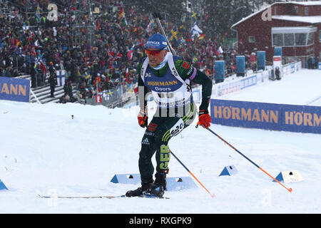 Östersund, Schweden. 9 Mär, 2019. IBU Biathlon Weltmeisterschaften, Tag 3, Sprint Männer; Erik Lesser (GER) in Aktion: Aktion plus Sport/Alamy leben Nachrichten Stockfoto