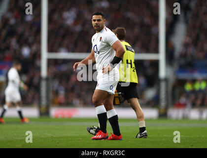 Twickenham, London, UK. 9 Mär, 2019. Guinness sechs Nationen Rugby, England und Italien; Ben Te'o von England Credit: Aktion plus Sport/Alamy leben Nachrichten Stockfoto