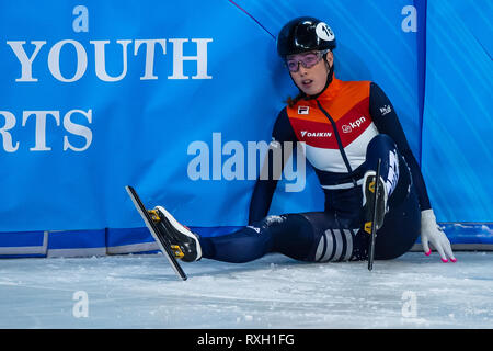 9. März 2019 Sofia, Bulgarien ISU World Short Track Speed Skating Championships Lara van Ruijven Credit: Orange Bilder vof/Alamy leben Nachrichten Stockfoto