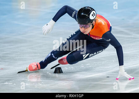 9. März 2019 Sofia, Bulgarien ISU World Short Track Speed Skating Championships Lara van Ruijven Credit: Orange Bilder vof/Alamy leben Nachrichten Stockfoto