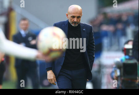 Mailand, Italien. 10. Mär 2019. Foto Spada/LaPresse 10 Marzo 2019 Milano (Italia) Sport calcio Inter vs Spal - Campionato di calcio Serie A TIM 2018/2019 - Stadio San Siro Nella Foto: Mister Spalletti Foto Spada/LaPresse März 10, 2019 Milan (Italien) Sport Fussball Inter vs Spal - Italienische Fußball-Liga einen TIM 2018/2019 - San Siro Stadion In der Pic: Haupttrainer Spalletti Credit: LaPresse/Alamy leben Nachrichten Stockfoto