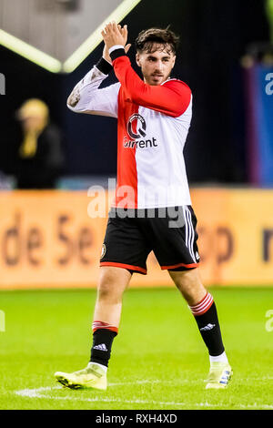 ARNHEM, Vitesse - Feyenoord, 10-03-2019 Fußball, niederländischen Eredivisie Saison 2018 - 2019, Stadion de Gelredome, Feyenoord player Orkun Kokcu 0-1 gezählt hat Stockfoto