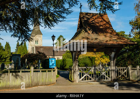 St. Nicholas Kirche, Kirche Zeile, Chislehurst, Kent Stockfoto