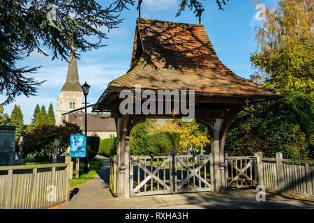 St. Nicholas Kirche, Kirche Zeile, Chislehurst, Kent Stockfoto