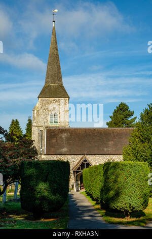 St. Nicholas Kirche, Kirche Zeile, Chislehurst, Kent Stockfoto
