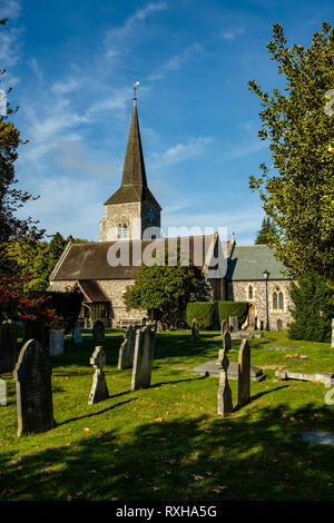St. Nicholas Kirche, Kirche Zeile, Chislehurst, Kent Stockfoto