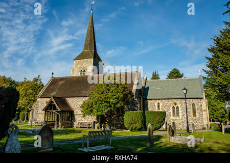 St. Nicholas Kirche, Kirche Zeile, Chislehurst, Kent Stockfoto