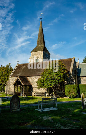St. Nicholas Kirche, Kirche Zeile, Chislehurst, Kent Stockfoto