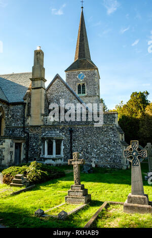 St. Nicholas Kirche, Kirche Zeile, Chislehurst, Kent Stockfoto
