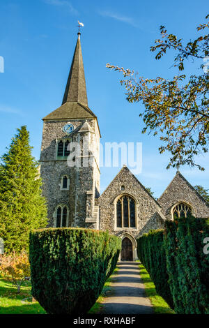 St. Nicholas Kirche, Kirche Zeile, Chislehurst, Kent Stockfoto
