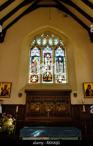 St. Nicholas Kirche, Kirche Zeile, Chislehurst, Kent Stockfoto